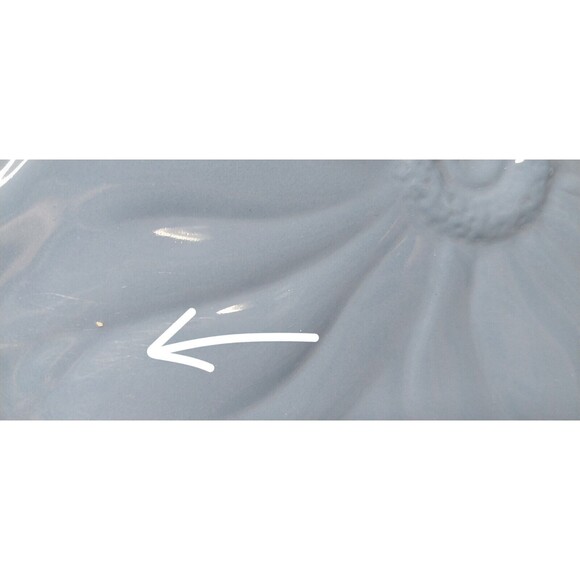 VTG Blue White Flower Pedestal Dish NOT DWS/MWS 7" Boho Spring Summer Serveware - Picture 8 of 13